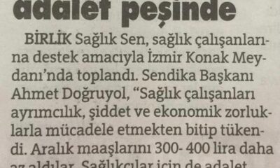 Sağlık Çalışanları Adalet Peşinde