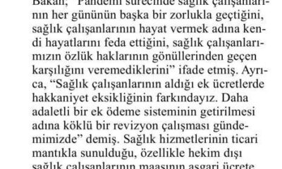 Sağlıkta Vaat Değil İcraat Bekliyoruz.