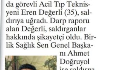 Sağlıkçıya Darp