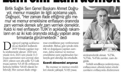 Eflasyon Oranında Zam Sıfır Zam Demektir.