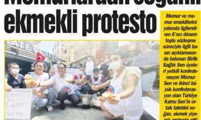 Memurlardan Soğanlı  Ekmekli Protesto