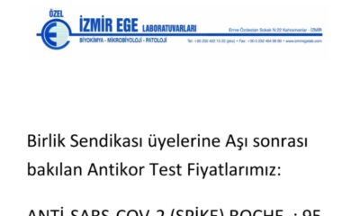 Özel Ege İzmir Laboratuvarı İle Birlik Sağlık Sen Üyelerine Antikor Test Fiyatları