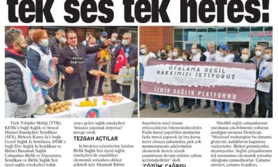 İzmir’de Sağlıkçılar Tek Ses Tek Nefes