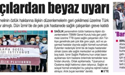 Sağlıkçılardan Beyaz Uyarı