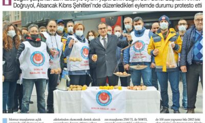 Sağlık çalışanlarından patatesli soğanlı eylem