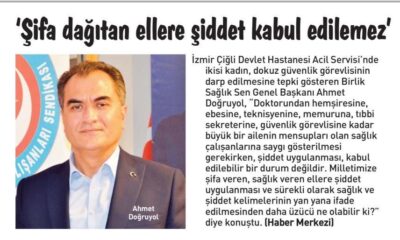 Şifa dağıtan ellere şiddet kabul edilemez.