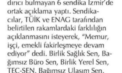 Memur, işçi, emekli fakirleşmeye devam ediyor.