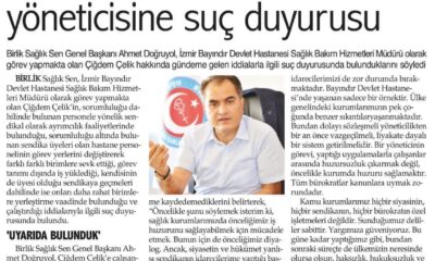 Birlik Sağlık Senden Hastane Yöneticisine Suç Duyurusu