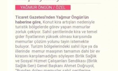 Memur turistik bölgelerde kirayı karşılayamıyor