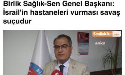İsrail’in hastaneleri vurması savaş suçudur.