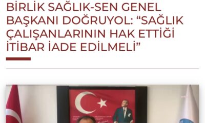 Sağlık çalışanlarının hakettiği itibar iade edilmeli