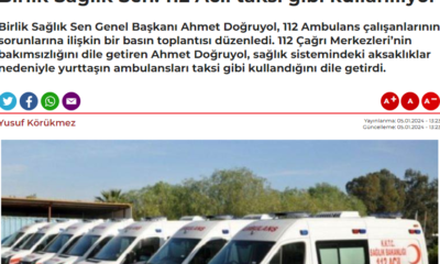 112 Acil taksi gibi kullanıyor