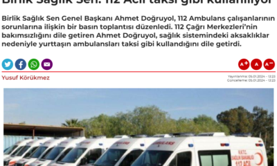 112 acil taksi gibi kullanılıyor