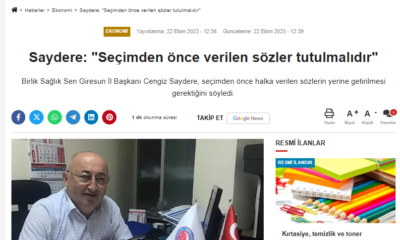 Saydere Seçimden önce verilen sözler tutulmalı