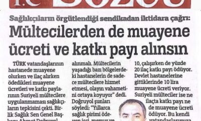 Mültecilerden de muayene ücreti ve katkı payı alınsınMültecilerden de muayene ücreti ve katkı payı alınsınMültecilerden de muayene ücreti ve katkı payı alınsın