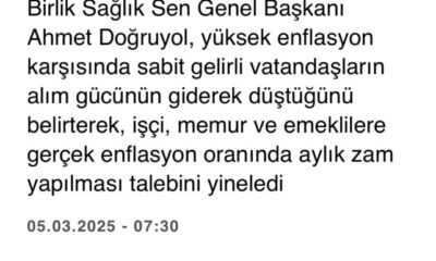 Aylık maaş zammı yapılsın önerisi