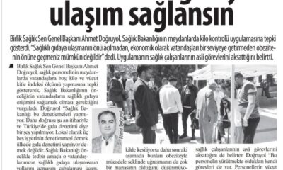 Önce Sıhhatli Gıdaya Ulaşım Sağlansın