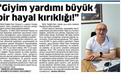 Giyim yardımı büyük bir hayal kırıklığı