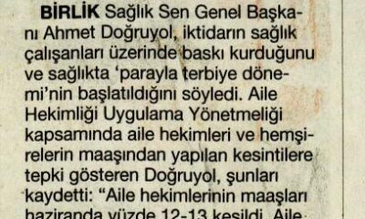 Aile Hekimlerinin Maaşları Kesildi