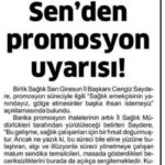 Birlik Sağlık Senden Promosyon Uyarısı