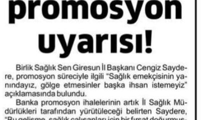 Birlik Sağlık Senden Promosyon Uyarısı