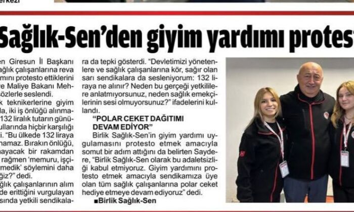 Birlik Sağlık-Sen’den giyim yardımı protestosu