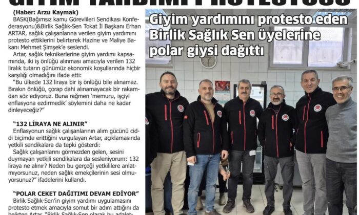 BİRLİK SAĞLIK-SEN’DEN TOKAT’TA GİYİM YARDIMI PROTESTOSU