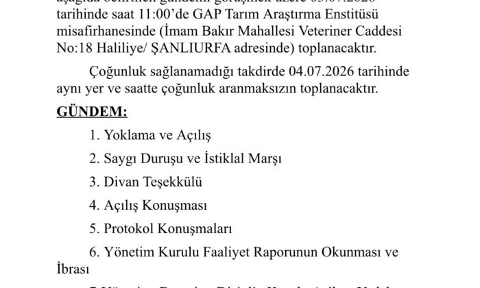 BİRLİK SAĞLIK SEN Anadolu Güney Şubesi Genel Kurul İlanı.