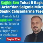 Tokat İl Başkanı Artar’dan Sağlık Çalışanlarına Teşekkür